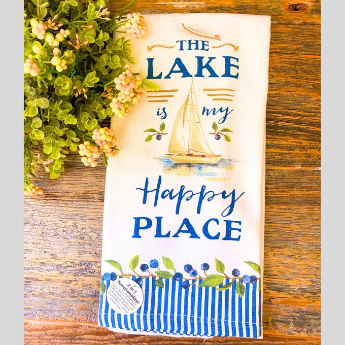 The Lake is My Happy Place Dual Purpose Towel