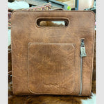 Trinity Hair-On/Tooled Crossbody Bag - Brown