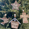 Wood & Tin Christmas Shapes Ornaments - Seven Shapes