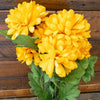 Yellow Ball Mum Floral Bush - 21"