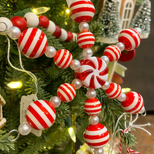 Red and White Candy Snowflake Ornament