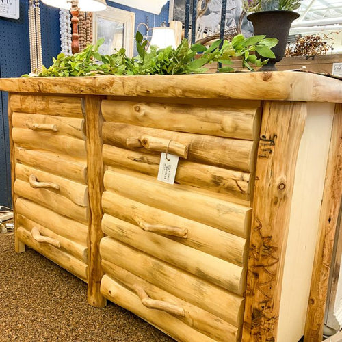Aspen Log Six Drawer Dresser available at Rustic Ranch Furniture and Decor.