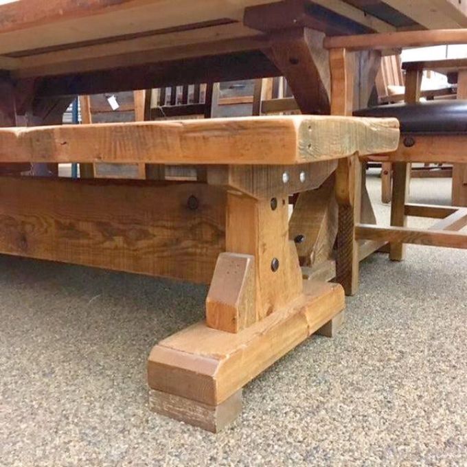 Stony Brooke Trestle Bench available at Rustic Ranch Furniture and Decor.