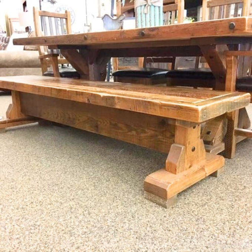 Stony Brooke Trestle Bench available at Rustic Ranch Furniture and Decor.
