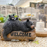 Mama and Baby Bear Welcome Log Figurine available at Rustic Ranch Furniture and Decor.