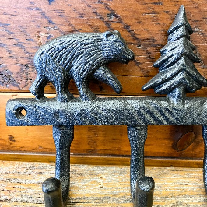 Two Bears- Tree Cast Iron Hooks – Rustic Ranch Furniture and Decor