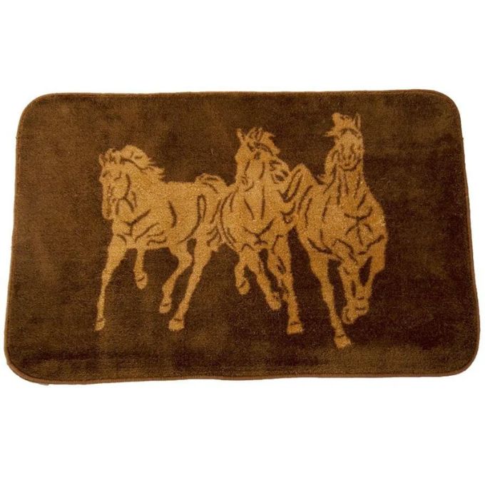 Three Horse Rug - Dark Chocolate