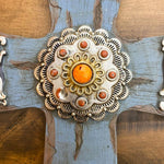 Silver Wall Cross with Concho