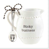 Sticky Business Syrup Pitcher and Spoon by Mud Pie