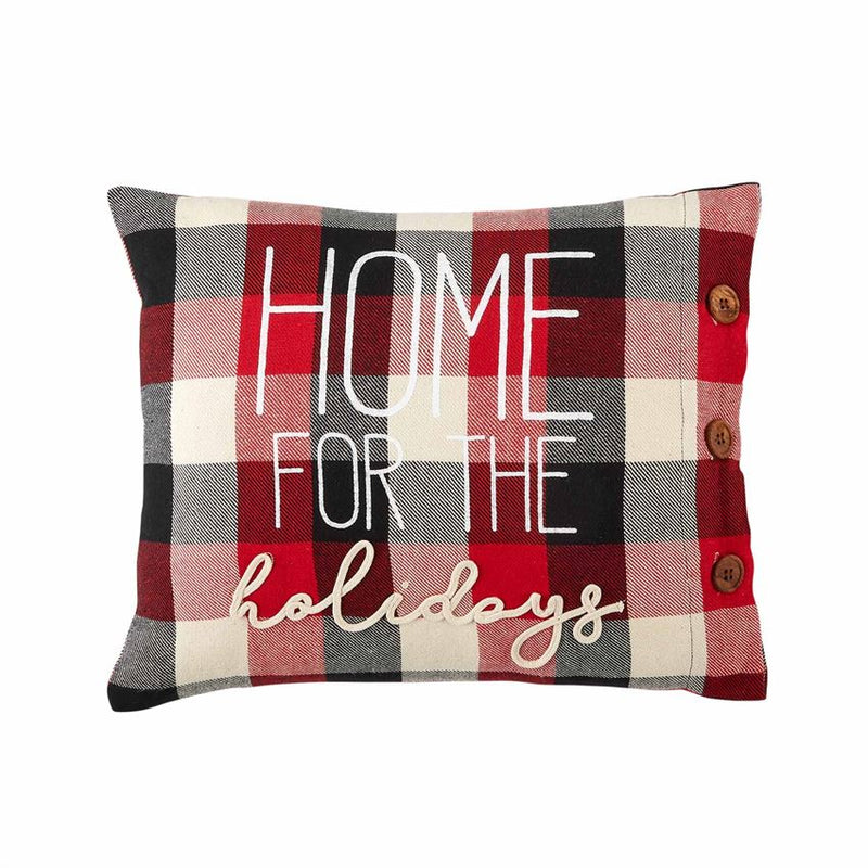 BUTTON BUFFALO CHECK PILLOWS - TWO ASSORTED BY MUD PIE