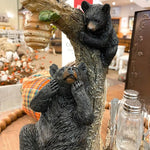 Black Bears with Beehive Figurine