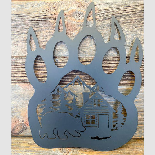 Metal Bear Paw Cutout Wall Decor