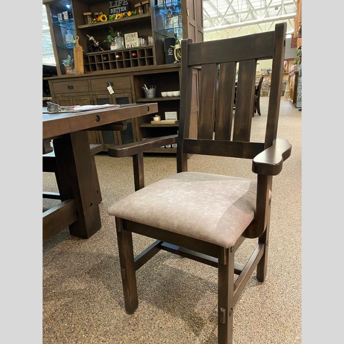 Timber Arm Chair with Upholstered Seat available at Rustic Ranch Furniture and Decor.