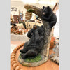 Black Bears with Beehive Figurine