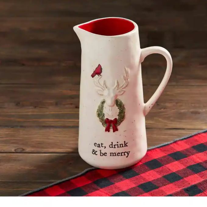 Eat Drink & Be Merry Pitcher by Mud Pie