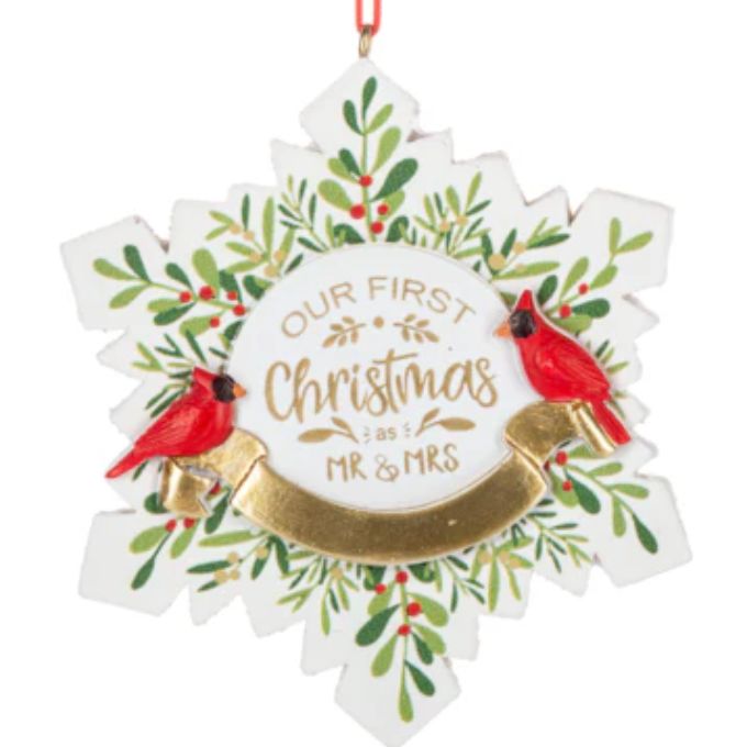 Mr & Mrs First Christmas Ornament