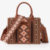 Southwest Canvas Crossbody/Tote Bag - Brown