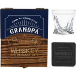 Grandpa Gift Box with Whiskey Glass and Slate Coaster