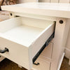 Adirondack Three Drawer Nightstand - Cloud White available at Rustic Ranch Furniture and Decor.