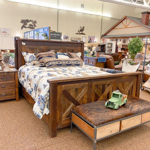  Barnwood Barndoor Style Bed available at Rustic Ranch Furniture and Decor