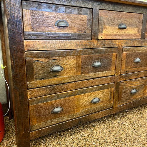 Barnwood Seven Drawer Dresser available at Rustic Ranch Furniture and Decor.