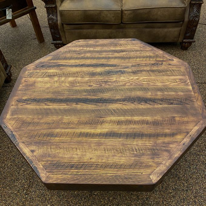 Barn Wood Octagon Coffee Table available at Rustic Ranch Furniture and Decor.