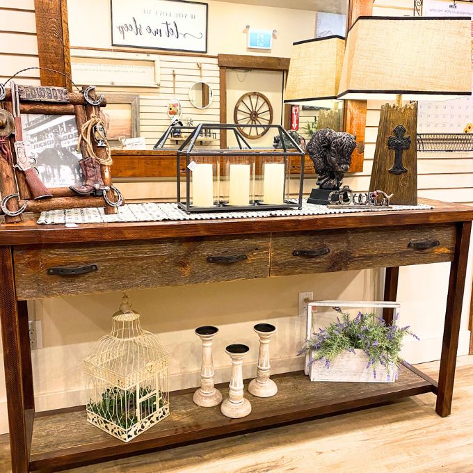 Bozeman Sofa Table available at Rustic Ranch Furniture and Decor.