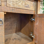 Barnwood Vanity with Edged Laminate Top available at Rustic Ranch Furniture and Decor.