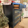 Deep Blue Four Drawer Wine Server available at Rustic Ranch Furniture and Decor.