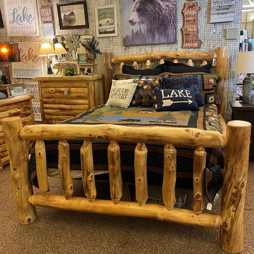Natural Log Beds available at Rustic Ranch Furniture and Decor.