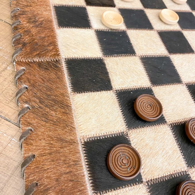 Checker Rustic Hide Checkerboard Set – Rustic Ranch Furniture and Decor