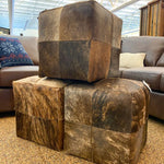 Cow Hide Poufs available at Rustic Ranch Furniture and Decor.