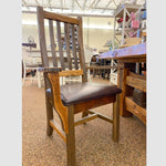 Heritage Side Chair with Leather Seat available at Rustic Ranch Furniture and Decor.