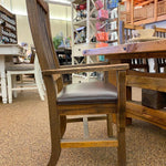 Heritage Arm Chair with Leather Seat available at Rustic Ranch Furniture and Decor.