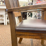 Heritage Arm Chair with Leather Seat available at Rustic Ranch Furniture and Decor.