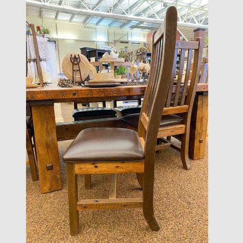 Heritage Side Chair with Leather Seat available at Rustic Ranch Furniture and Decor.