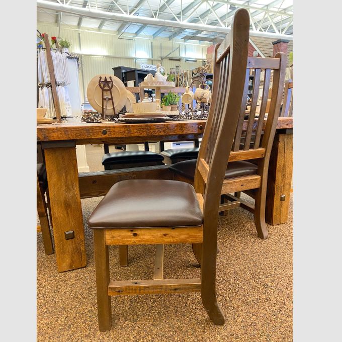 Heritage Side Chair with Leather Seat available at Rustic Ranch Furniture and Decor.