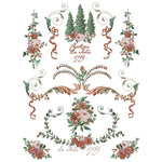 Decorative design with floral elements and text on a white background. La Folie Paint Inlay by IOD - Limited Edition available at Rustic Ranch Furniture and Decor.