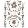 Decorative design with floral elements, birds, and text on a white background. La Folie Paint Inlay by IOD - Limited Edition available at Rustic Ranch Furniture and Decor.