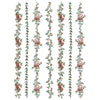 Set of floral garlands with pink and red flowers on a white background. La Folie Paint Inlay by IOD - Limited Edition available at Rustic Ranch Furniture and Decor.