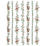 Set of floral garlands with pink and red flowers on a white background. La Folie Paint Inlay by IOD - Limited Edition available at Rustic Ranch Furniture and Decor.