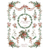Decorative floral design with ribbons and text on a white background. La Folie Paint Inlay by IOD - Limited Edition available at Rustic Ranch Furniture and Decor.