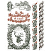 Decorative design with text and illustrations of a deer head, wreath, and decorative elements on a white background. Twelfth Night Paint Inlay by IOD - Limited Edition available at Rustic Ranch Furniture and Decor.