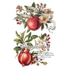 Decorative design with pomegranates, flowers, and text on a white background. Clementine Transfer by IOD available at Rustic Ranch Furniture and Decor.
