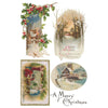 Collection of vintage-style Christmas cards with winter scenes and text. Christmas Joy Transfer by IOD available at Rustic Ranch Furniture and Decor.