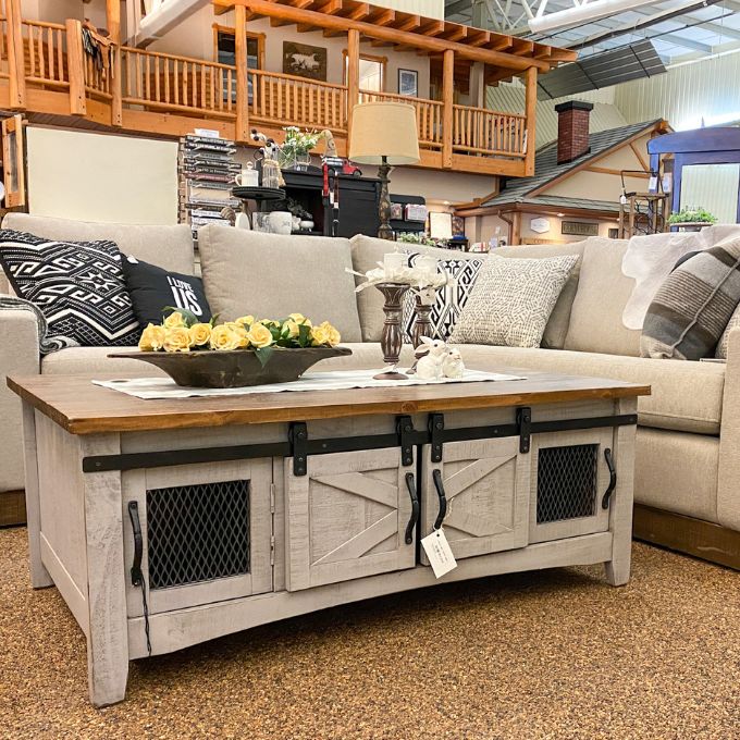 Pueblo Gray Coffee Table available at Rustic Ranch Furniture and Decor.