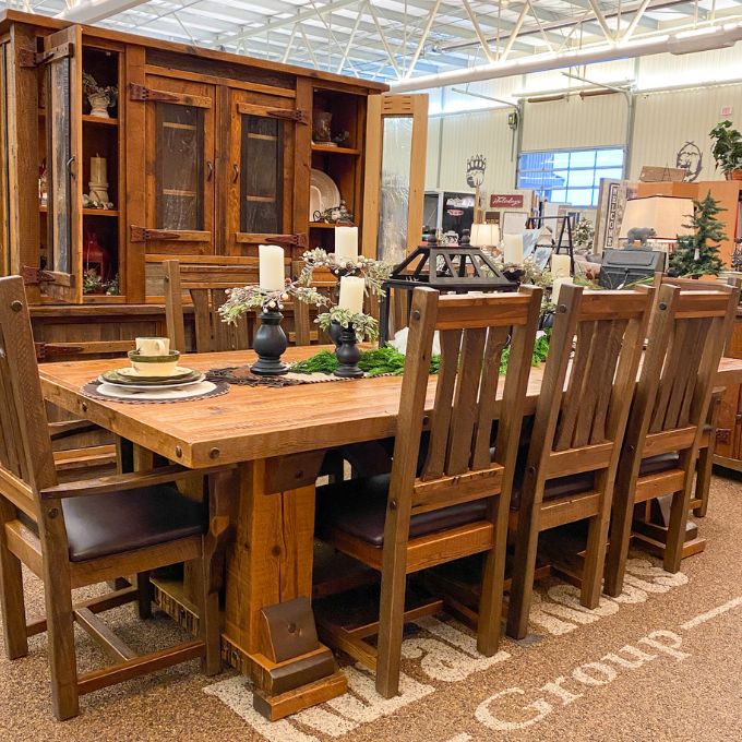 WINDY STABLES KING RANCH 9' DINING TABLE – Rustic Ranch Furniture and Decor