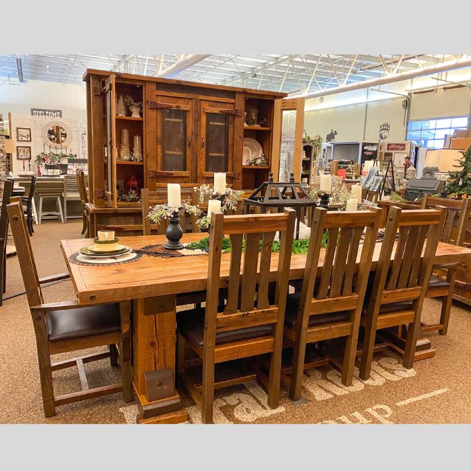 WINDY STABLES KING RANCH 9' DINING TABLE – Rustic Ranch Furniture and Decor