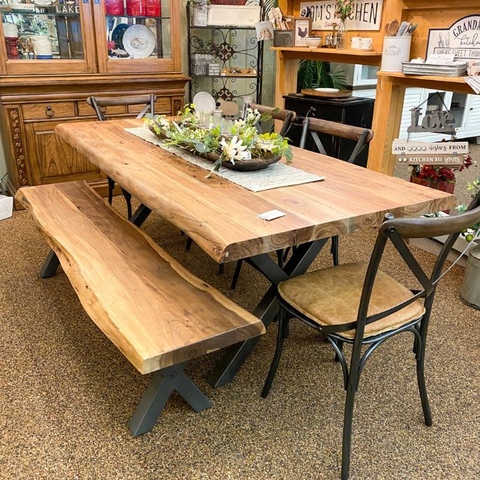 Restore Live Edge Bench available at Rustic Ranch Furniture in Airdrie, Alberta