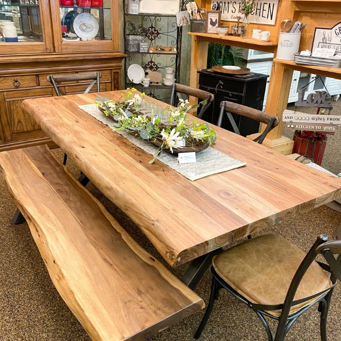 Restore Live Edge Bench available at Rustic Ranch Furniture in Airdrie, Alberta